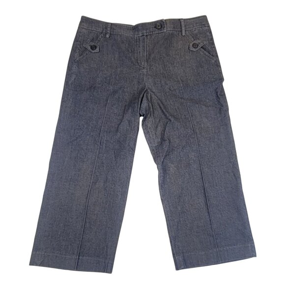 Sandro Sportswear Cropped Pants Grey Womens Size 10 Cotton Blend - Picture 3 of 8